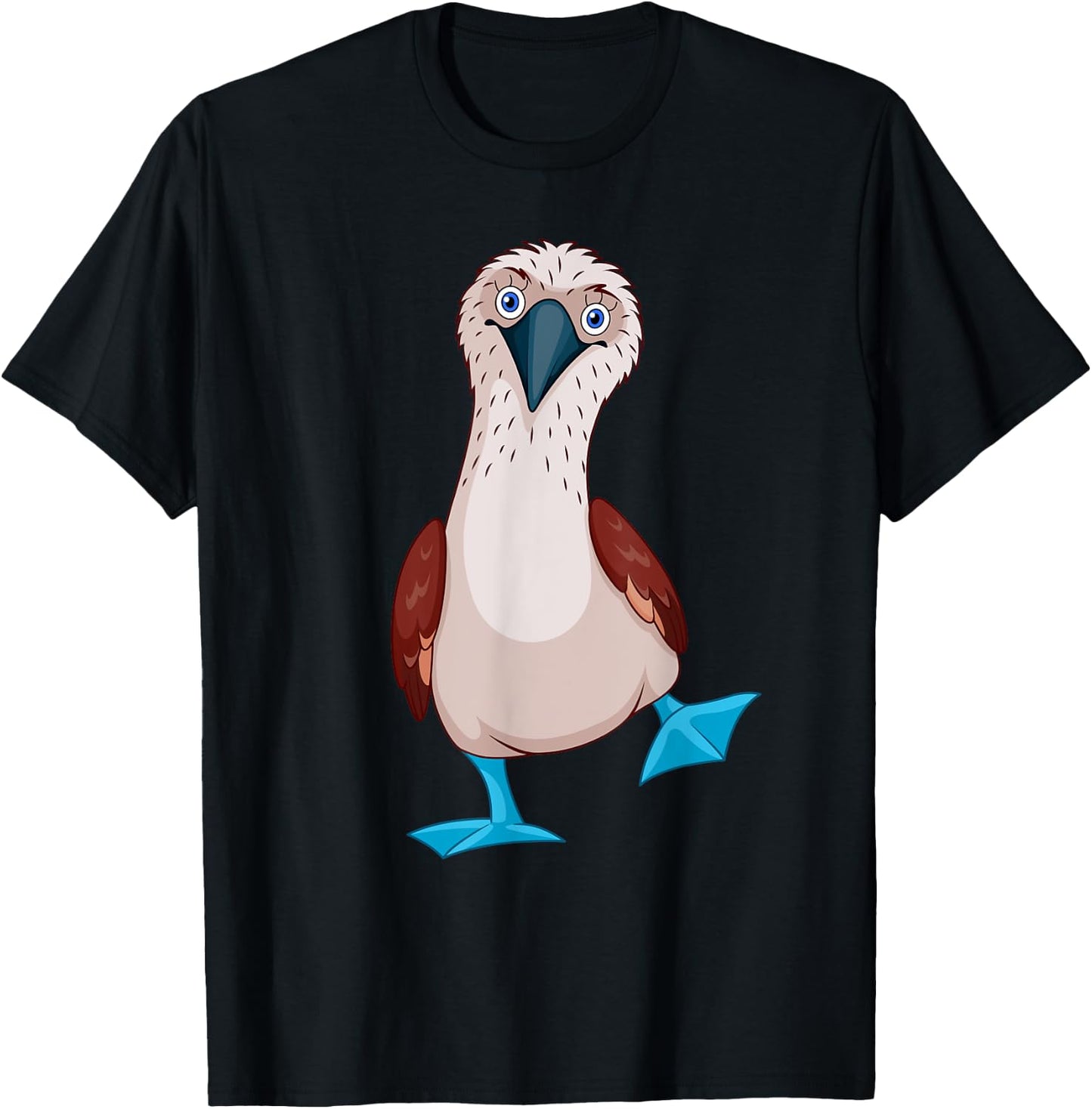 Dancing Booby Blue-Footed Booby Sea Bird Blue Feet Drawing T-Shirt - T-Shirt | Black