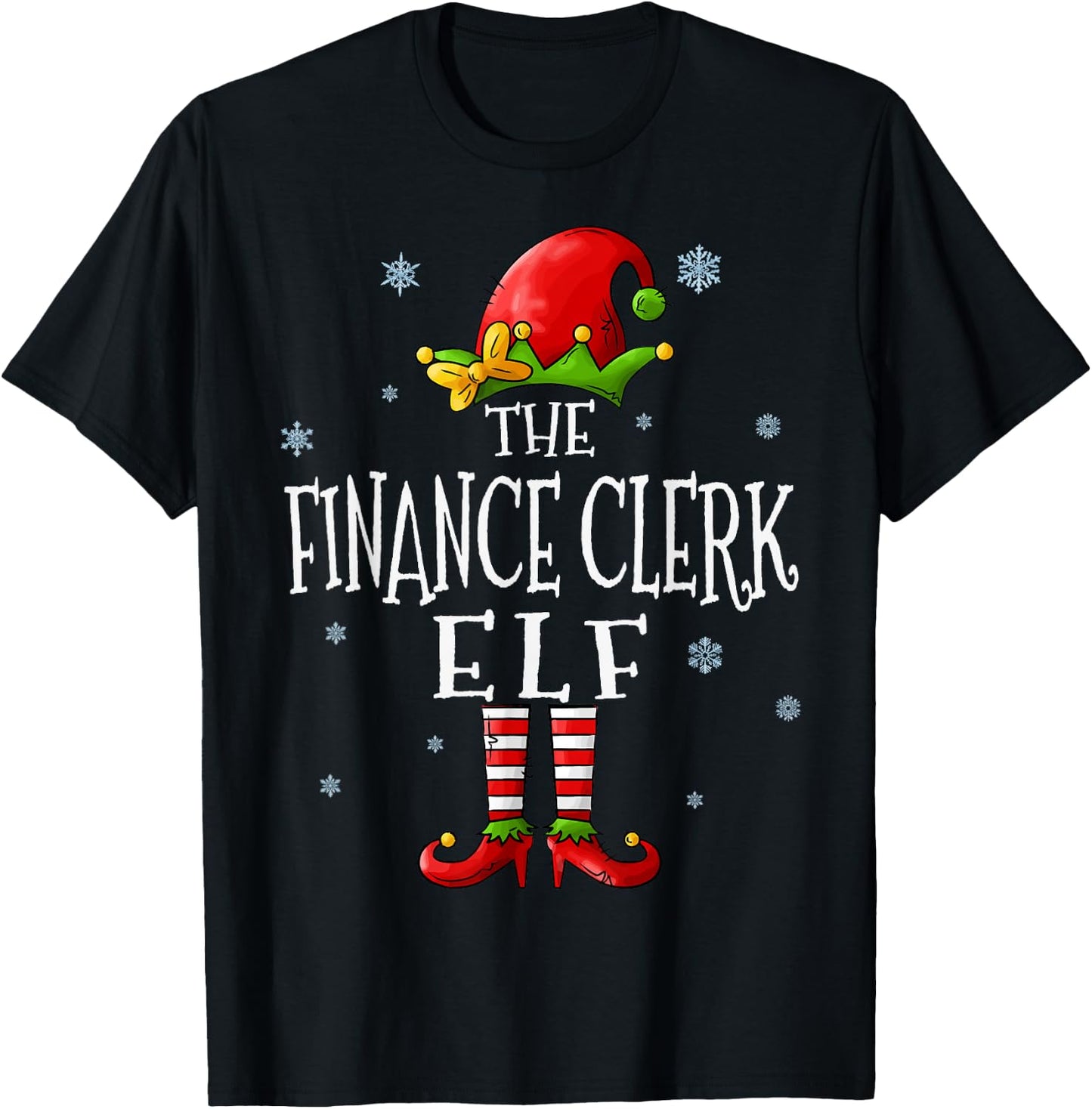 The Finance Clerk Elf Squad Funny Groupe Matching Christmas T-Shirt - T-Shirt | Black