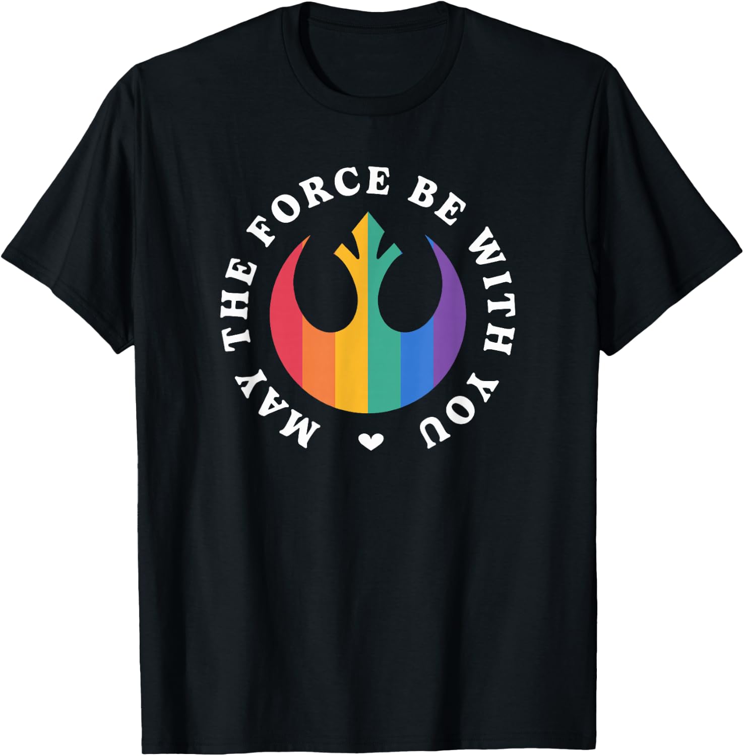 Star Wars Jedi Rainbow May The Force Be With You Logo T-Shirt - T-Shirt | Black