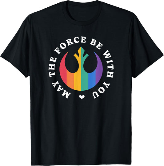 Star Wars Jedi Rainbow May The Force Be With You Logo T-Shirt - T-Shirt | Black