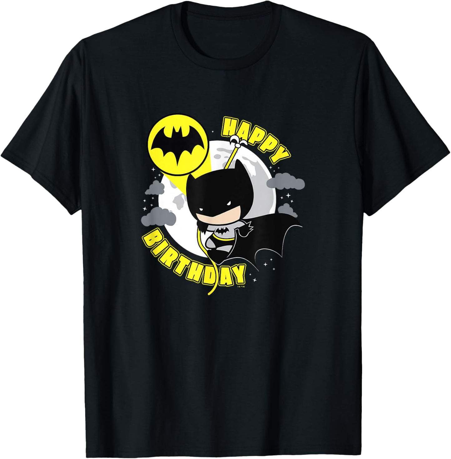 DC Comics Justice League Happy Birthday Chibi Batman T-Shirt - T-Shirt | Black