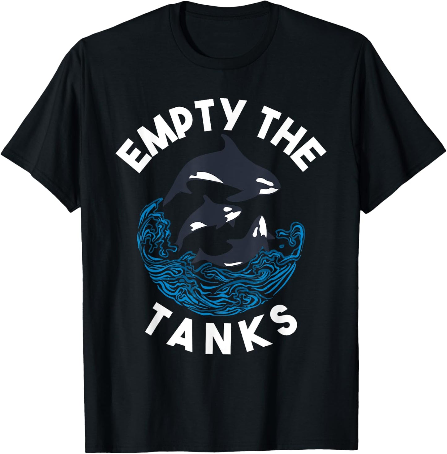 Empty the Tanks Orca Whale T-Shirt - T-Shirt | Black