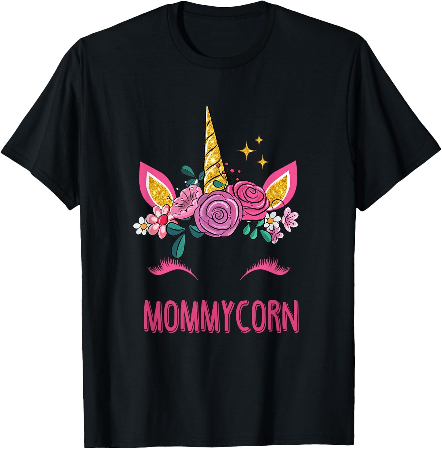 Mommycorn Mommy Unicorn Mom Girl Kids Mother's Day T-Shirt - T-Shirt | Black