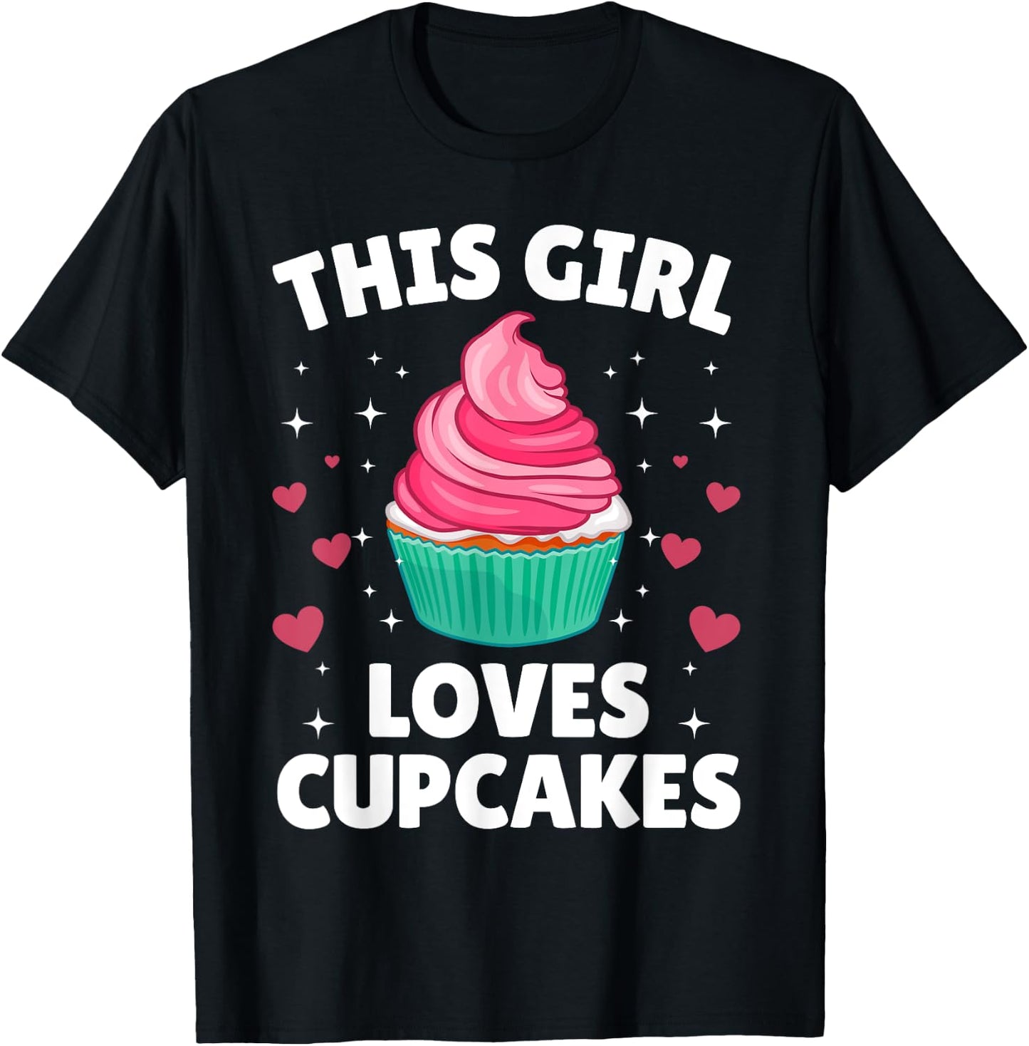 Cool Cupcake Art Teen Girls Baking Dessert Cupcake T-Shirt - T-Shirt | Black