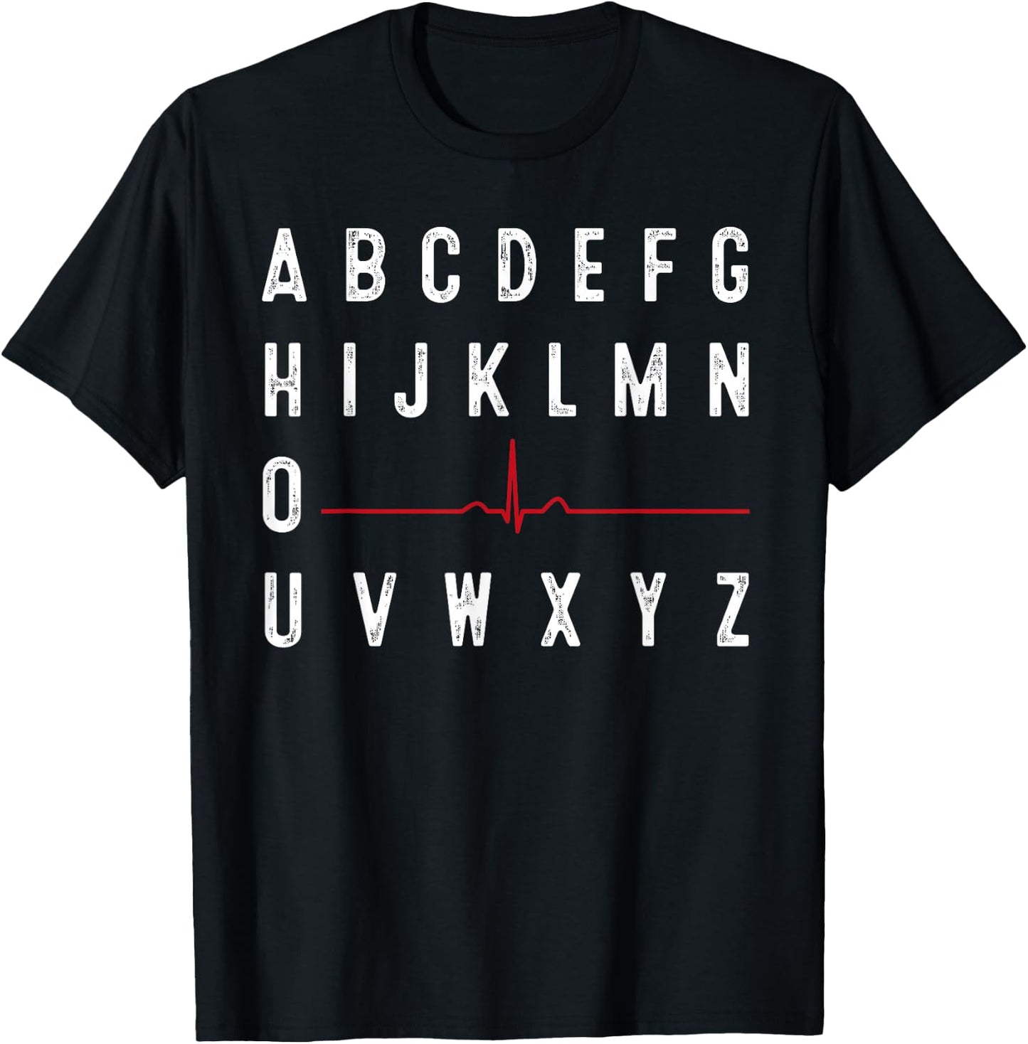 PQRST Nurses Day Funny Nurse Alphabet Cardiac Cycle Black 3X-Large Adults T-Shirt - T-Shirt | Black