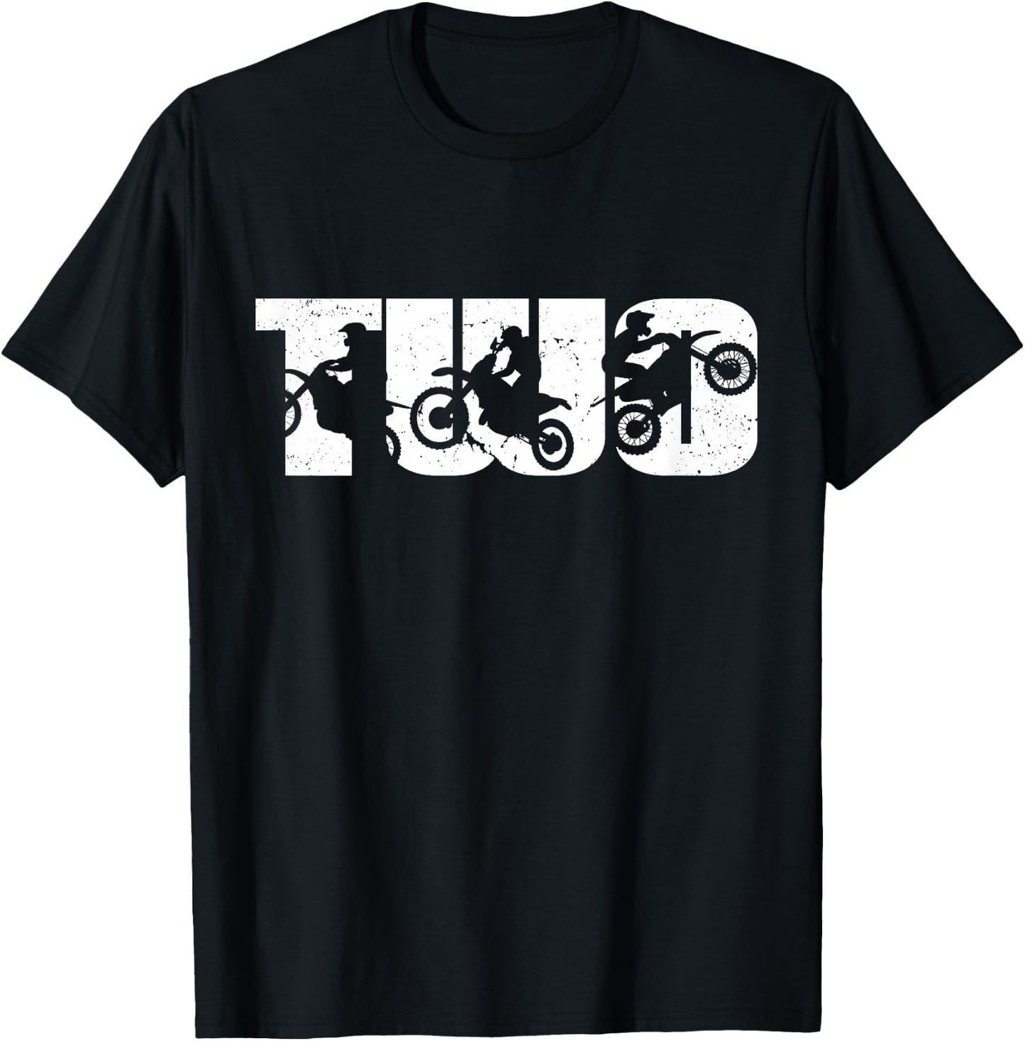 2nd Birthday Retro Motocross Dirt Bike 2 Years Boys Girl T-Shirt - T-Shirt | Black