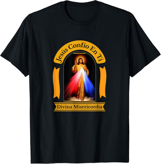 Jesús Confío En Ti Divine Mercy Spanish Catholic T-Shirt - T-Shirt | Black