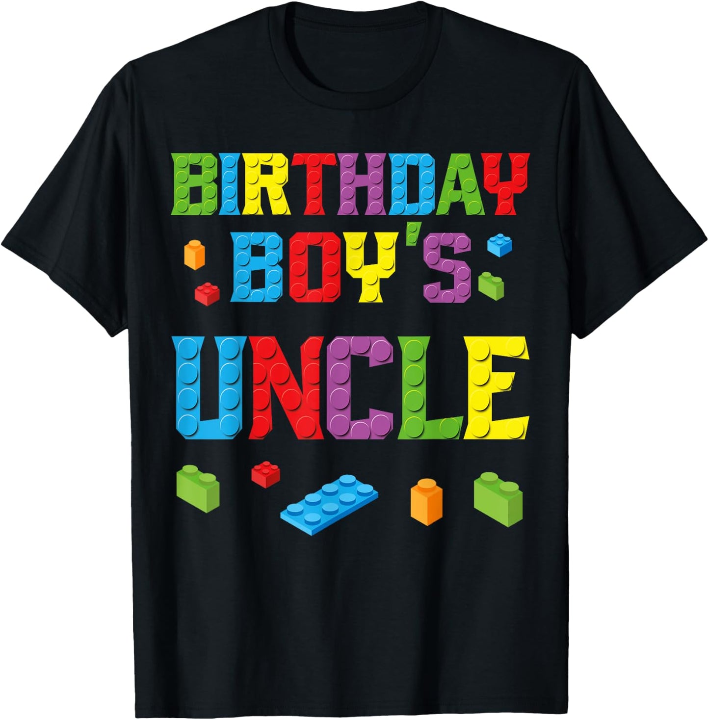 Master Builder Birthday Boy's Uncle Building Bricks Blocks T-Shirt - T-Shirt | Black