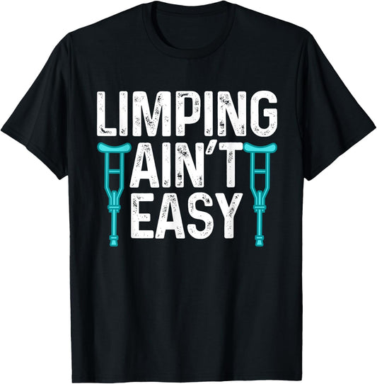 Funny Broken Leg Designs For Kids Men Women Foot Recovery T-Shirt - T-Shirt | Black