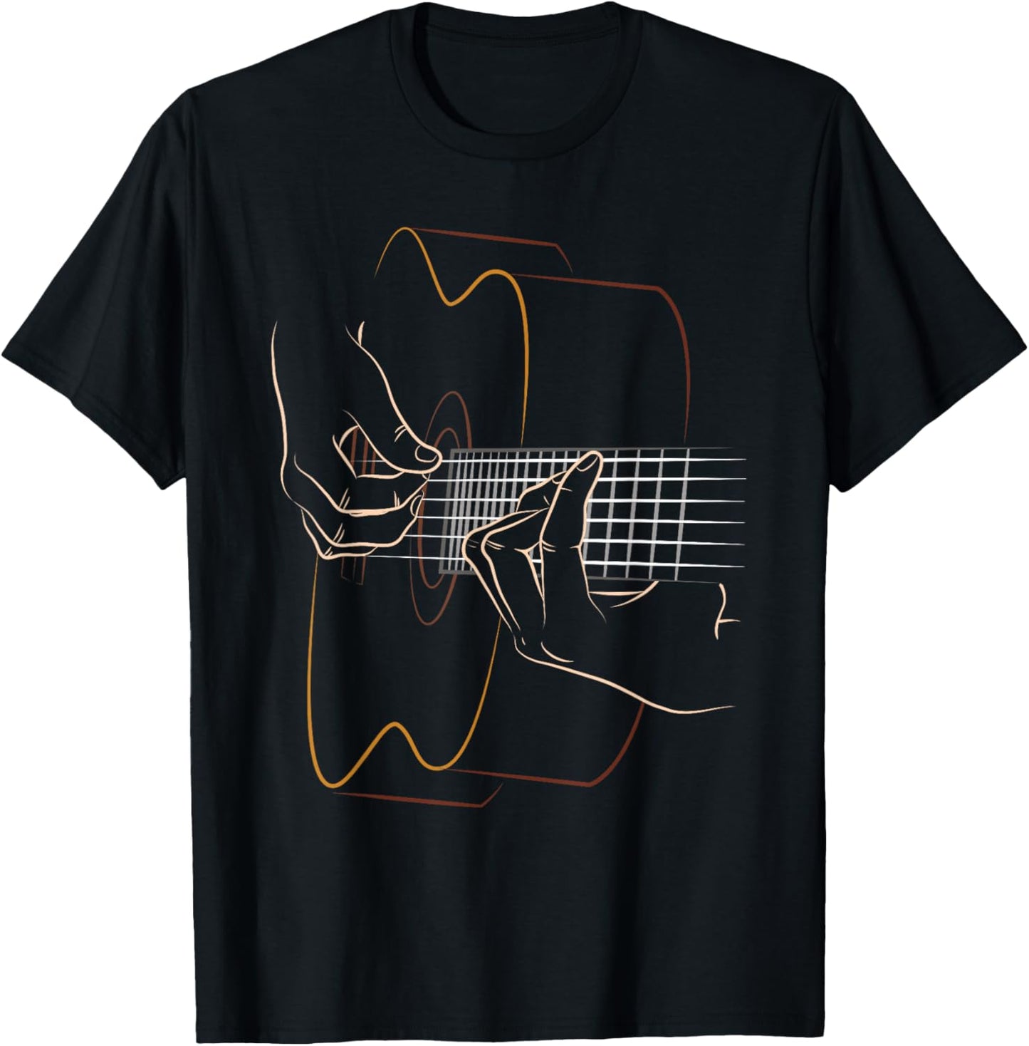 Cool Acoustic Guitar Women Acoustic Guitar Player T-Shirt - T-Shirt | Black