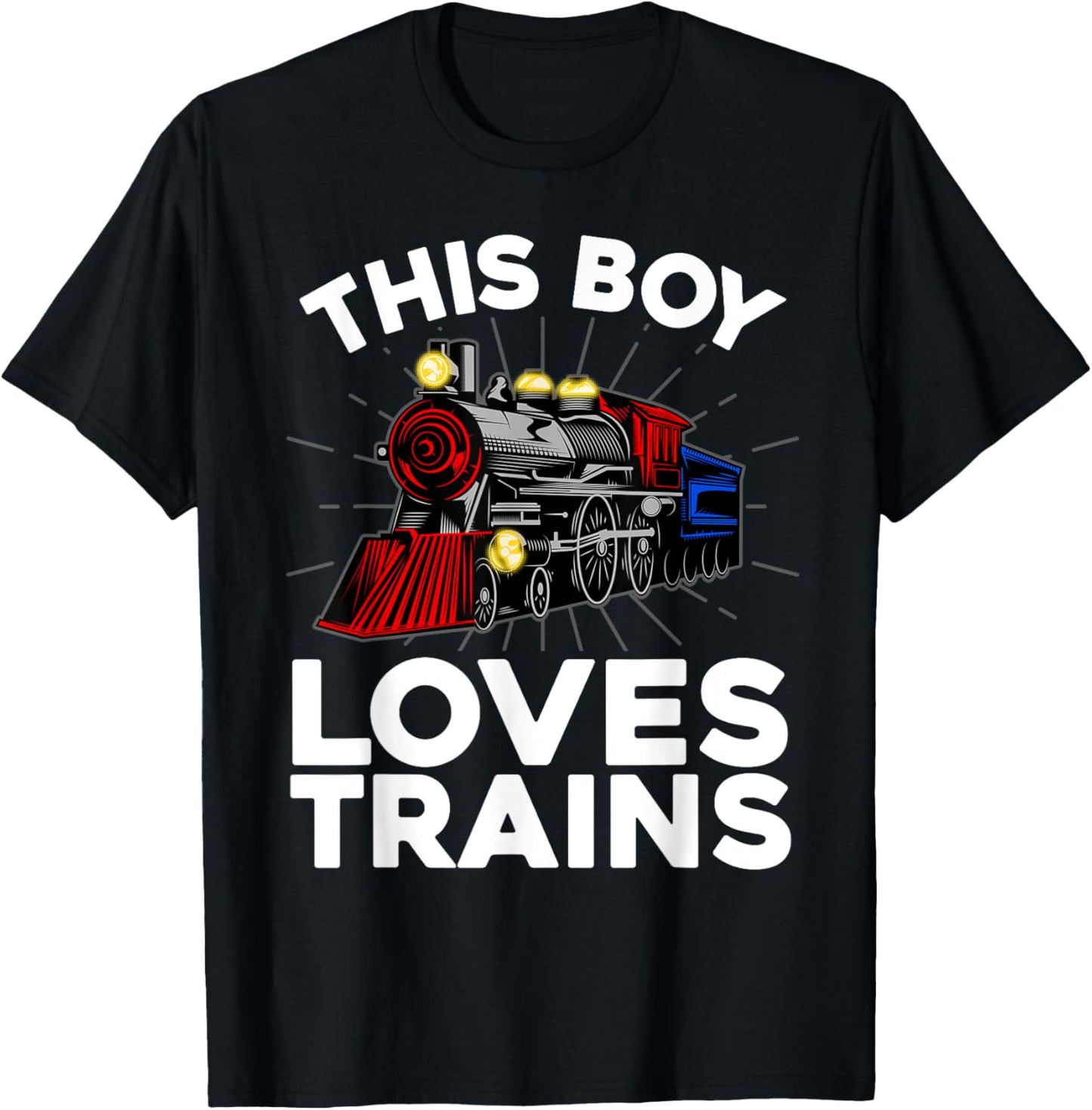 Cool Train Art For Boys Kids Toddlers Train Lovers Railroad T-Shirt - T-Shirt | Black