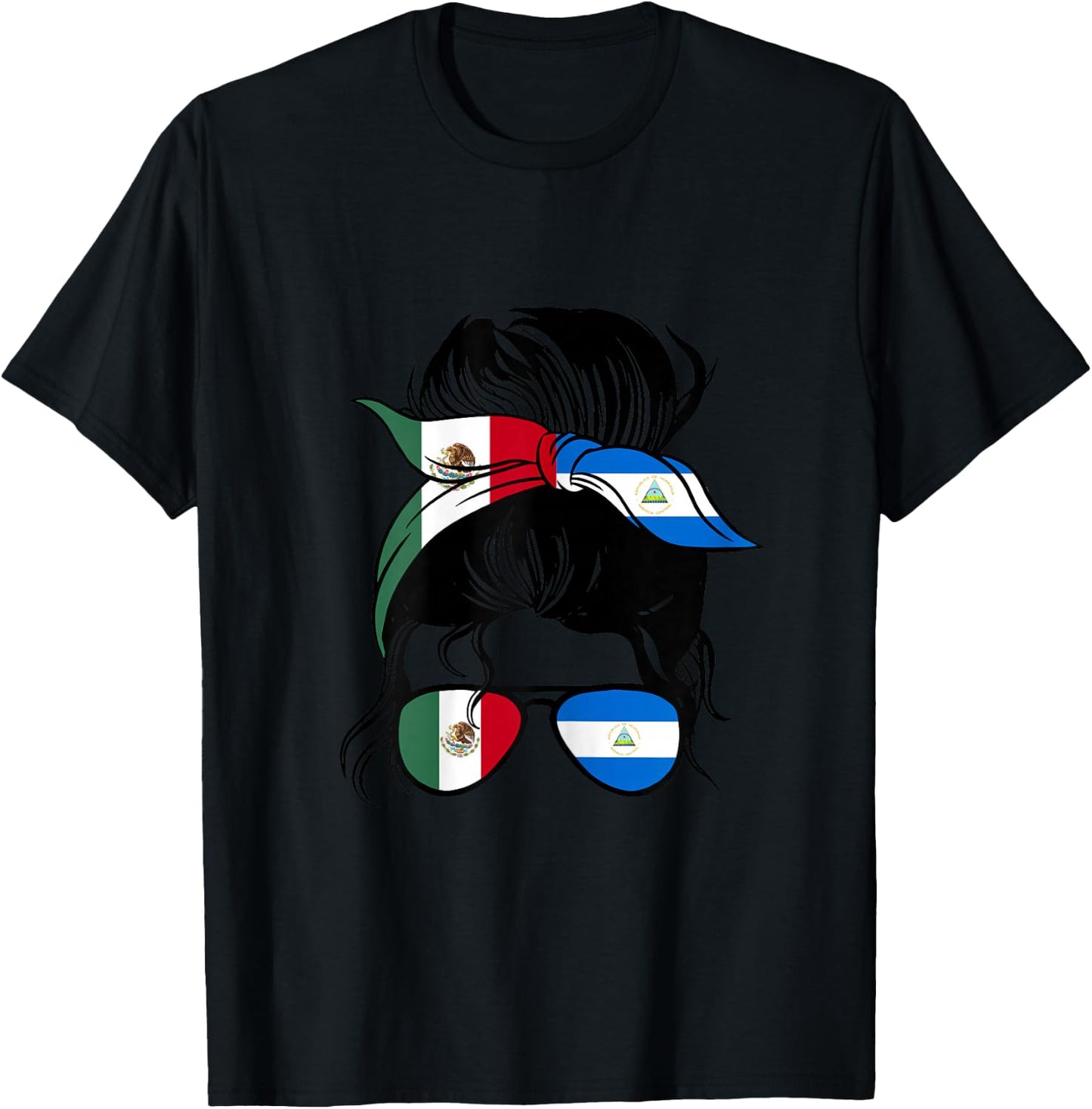 Mexico and Nicaragua Mix Half Mexican and Half Nicaraguan T-Shirt - T-Shirt | Black