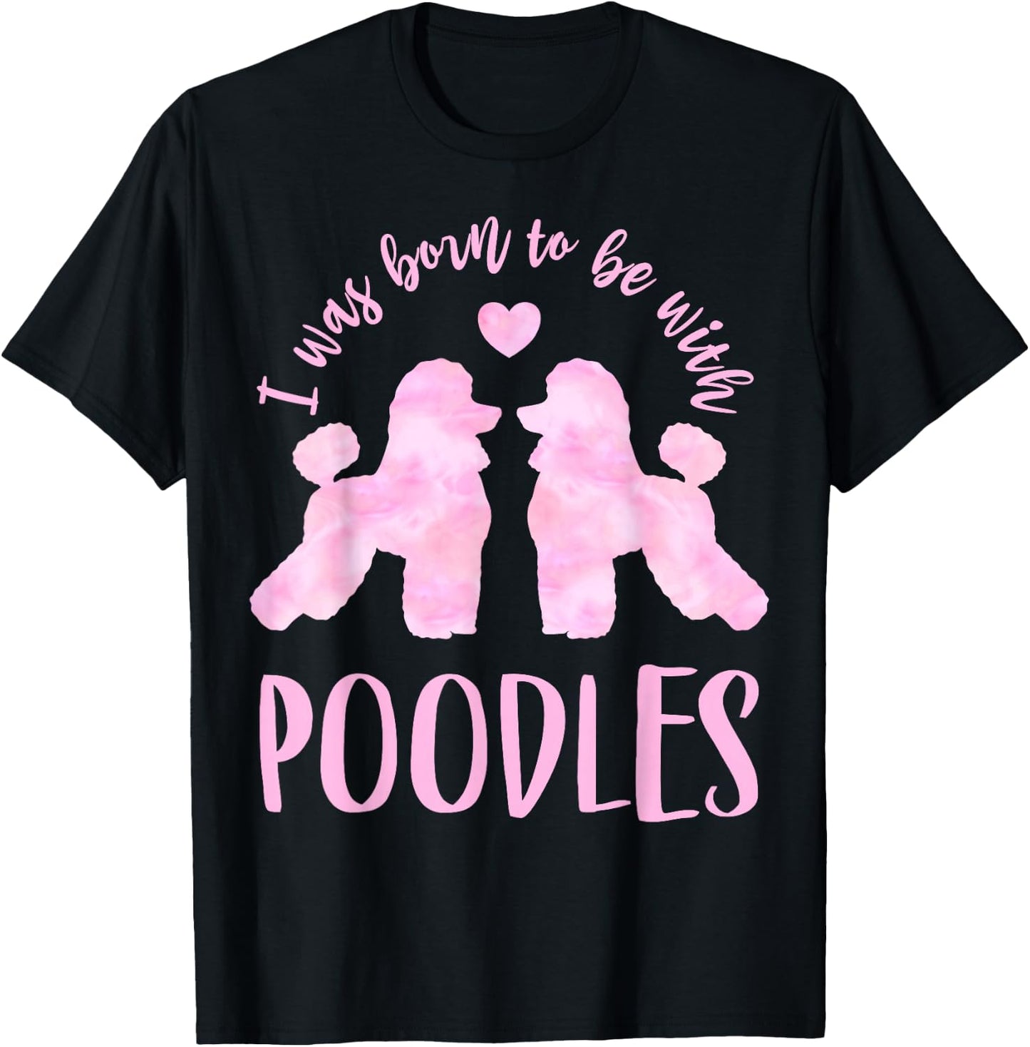 Poodle Lover's 2 Pink Poodles T-Shirt - T-Shirt | Black