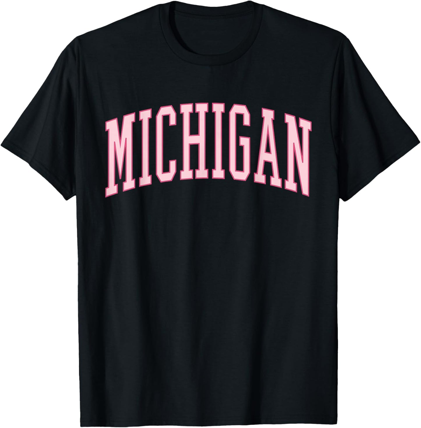 Michigan Cute Trendy Preppy Pink T-Shirt - T-Shirt | Black