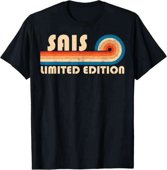 SAIS Surname Retro Vintage 80s 90s Birthday Reunion T-Shirt - T-Shirt | Black