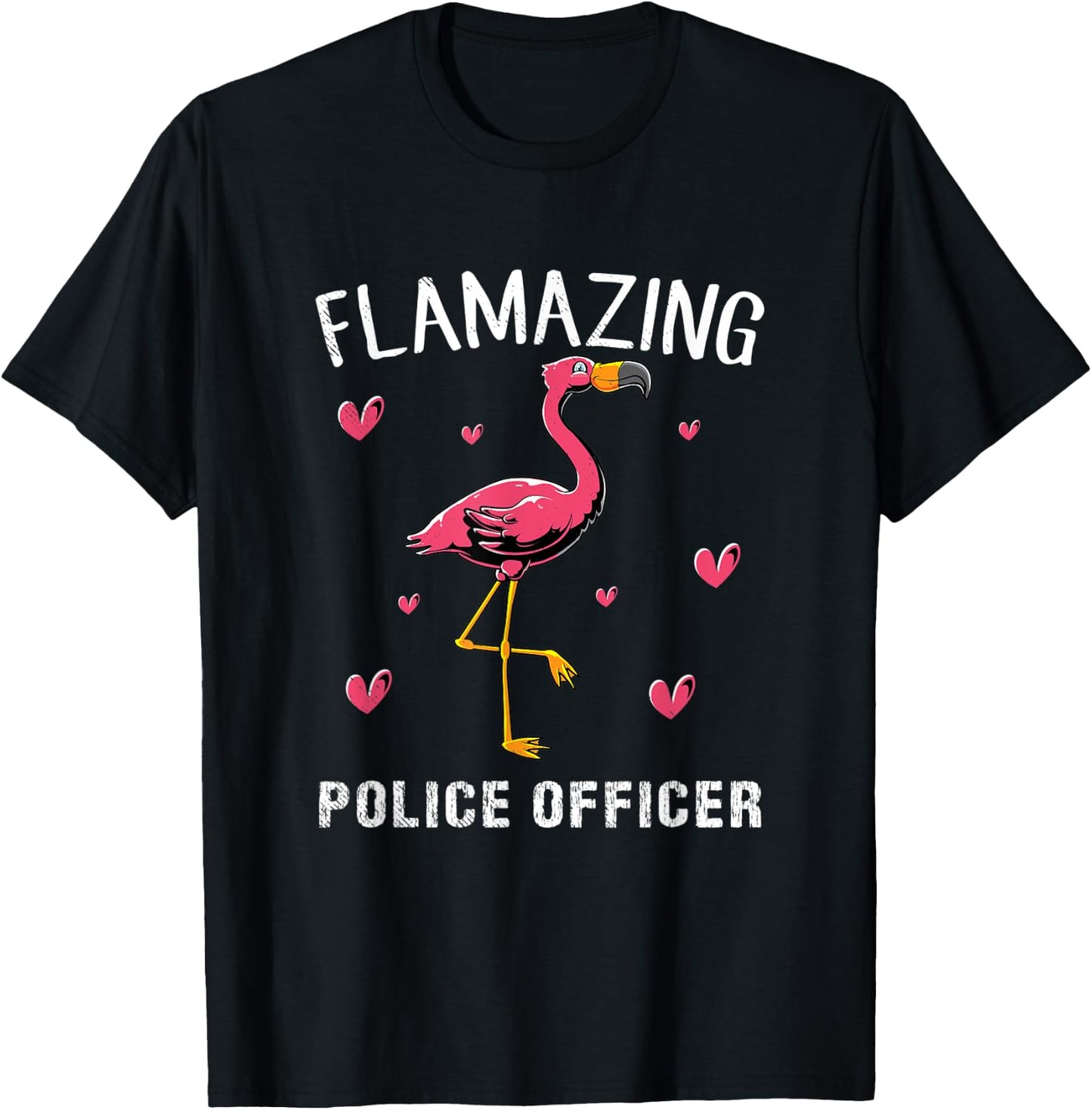 Pink Flamingo POLICE OFFICER T-Shirt - T-Shirt | Black