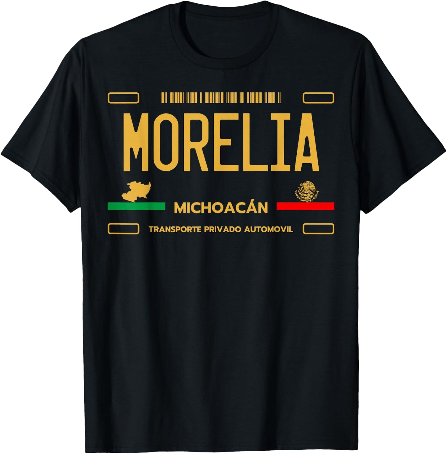 Morelia License Plate, Morelia Michoacan, Morelia T-Shirt - T-Shirt | Black