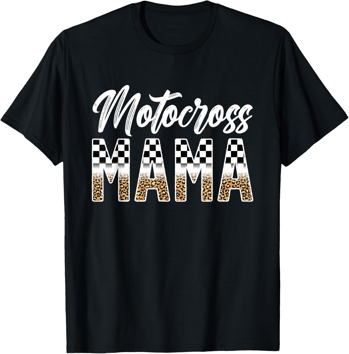 Motocross Mama Leopard Motocross Rider Mom Moto Mom T-Shirt - T-Shirt | Black