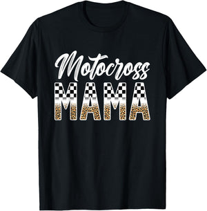 Motocross Mama Leopard Motocross Rider Mom Moto Mom T-Shirt - T-Shirt | Black