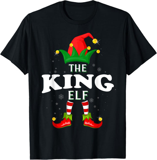 Xmas King Elf Family Matching Christmas Pajama T-Shirt - T-Shirt | Black