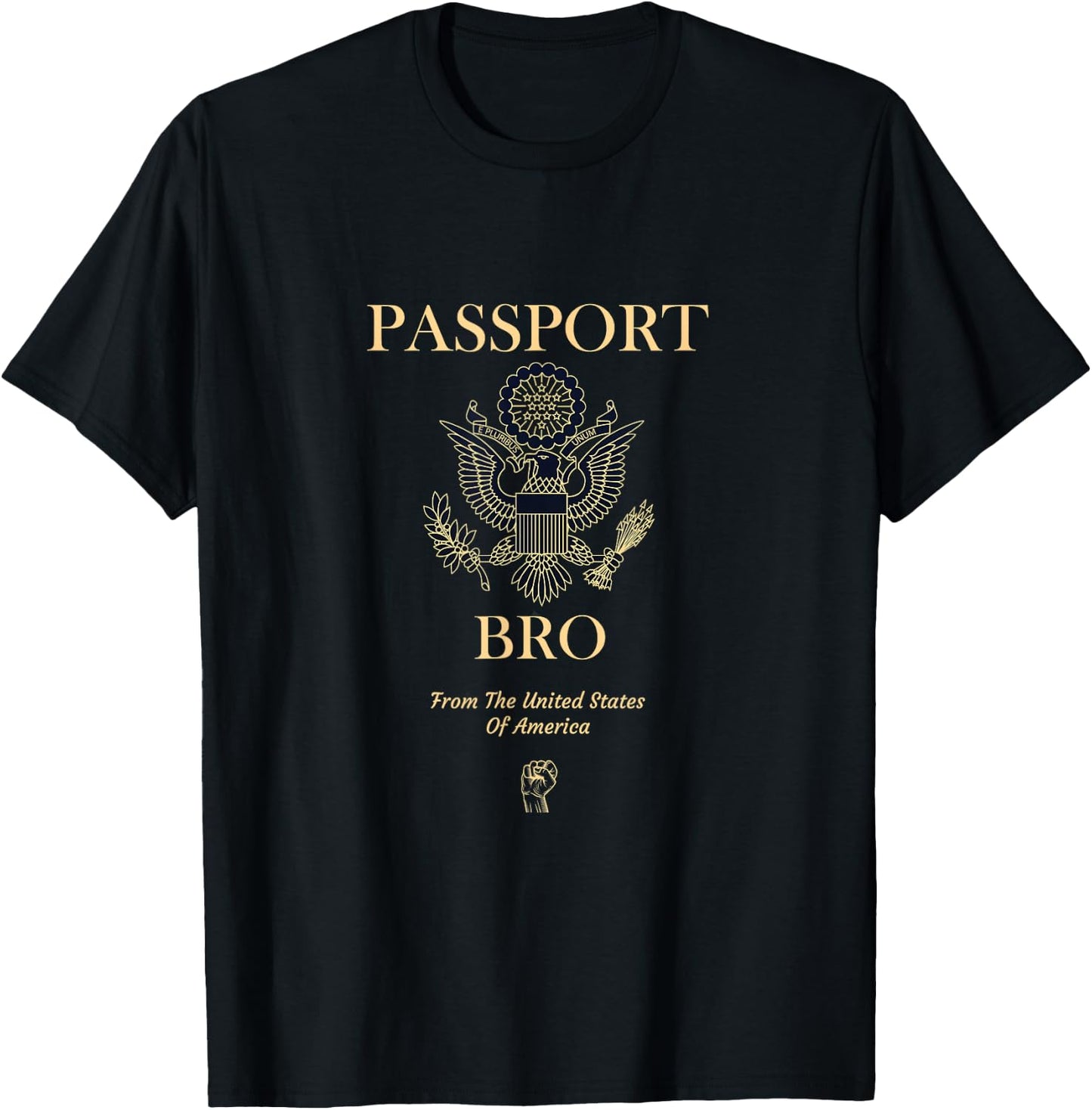 Get Niche Brand Men's Classic Fit Black Passport Bros from the USA Apparel T-Shirt - T-Shirt | Black