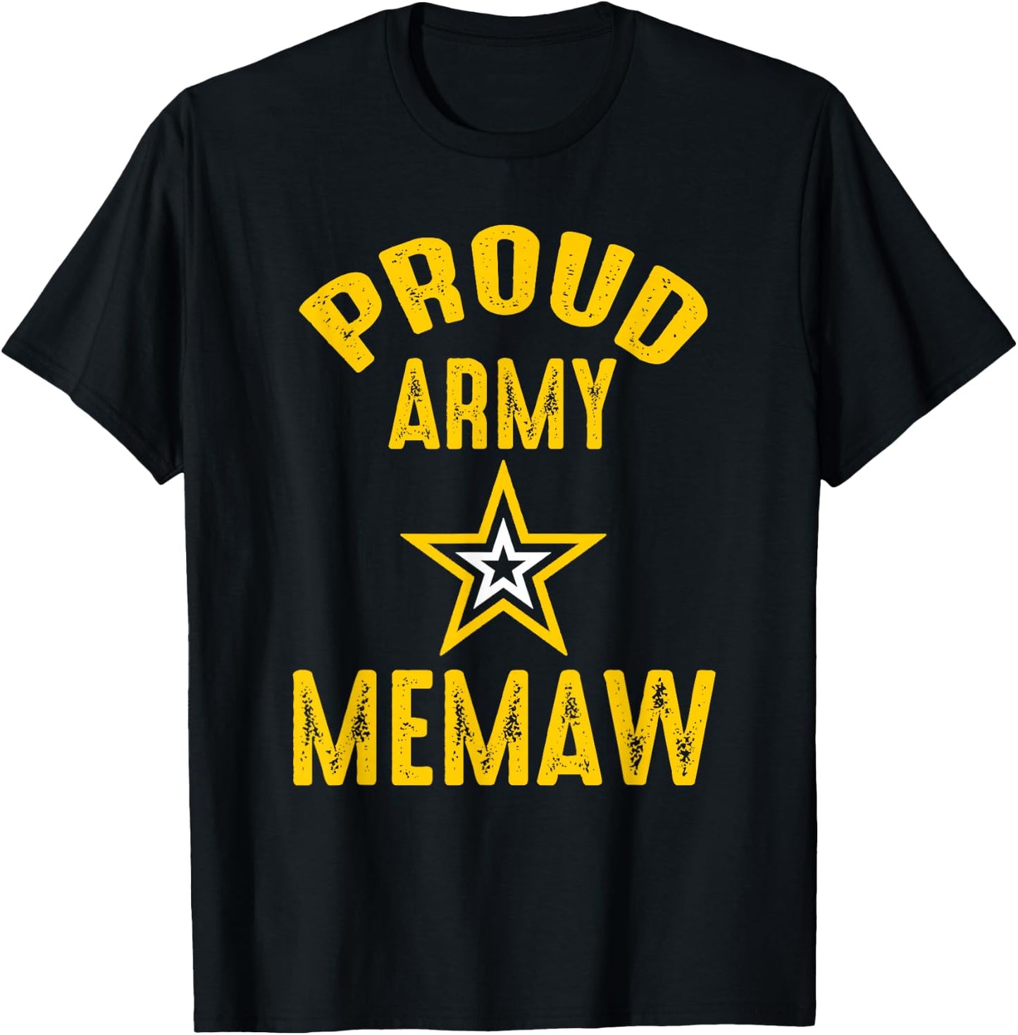 Vintage Proud Army MEMAW Veterans Family Reunion Match T-Shirt - T-Shirt | Black