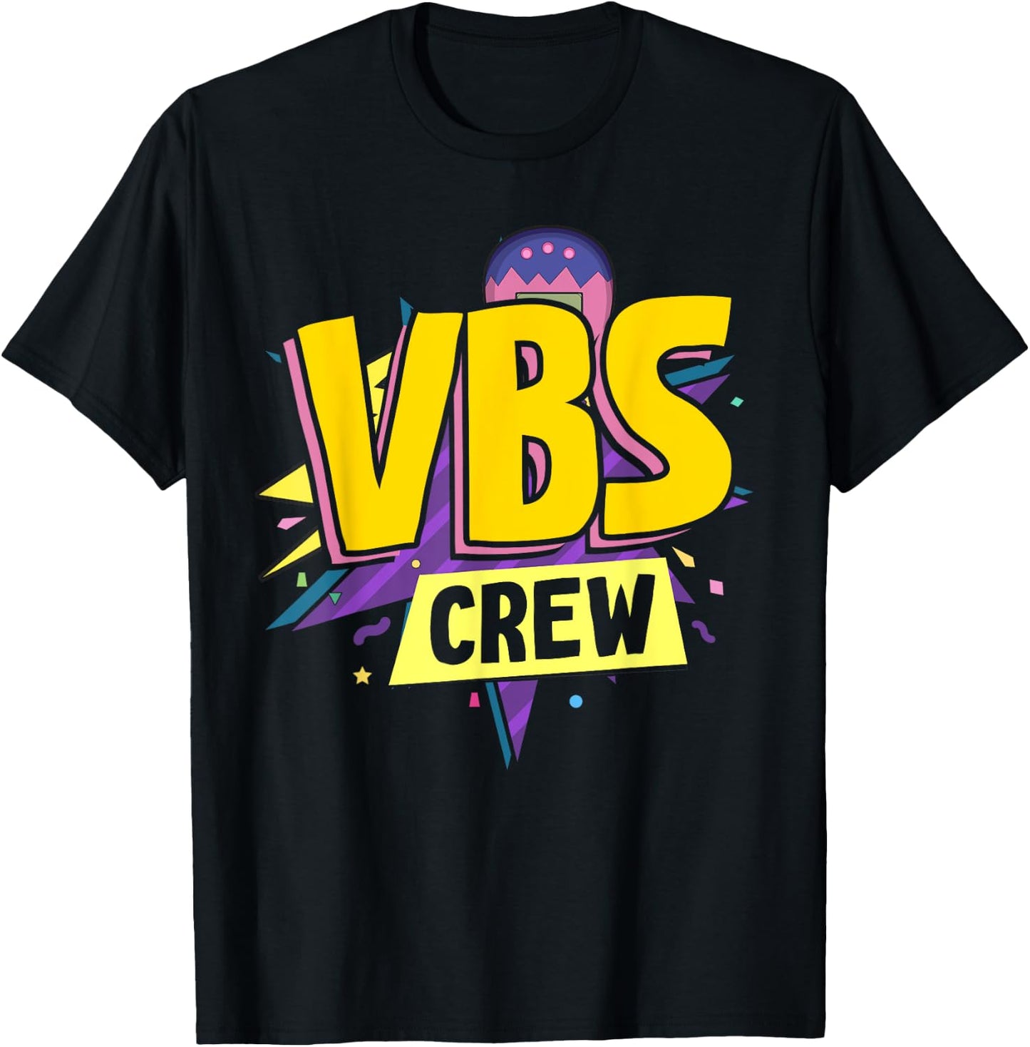 VBS Crew Vacation Bible VBS Teacher Groovy Christian School Women Kids T-Shirt - T-Shirt | Black