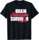 Brain Aneurysm Survivor Recovery Red Ribbon Awareness T-Shirt - T-Shirt | Black