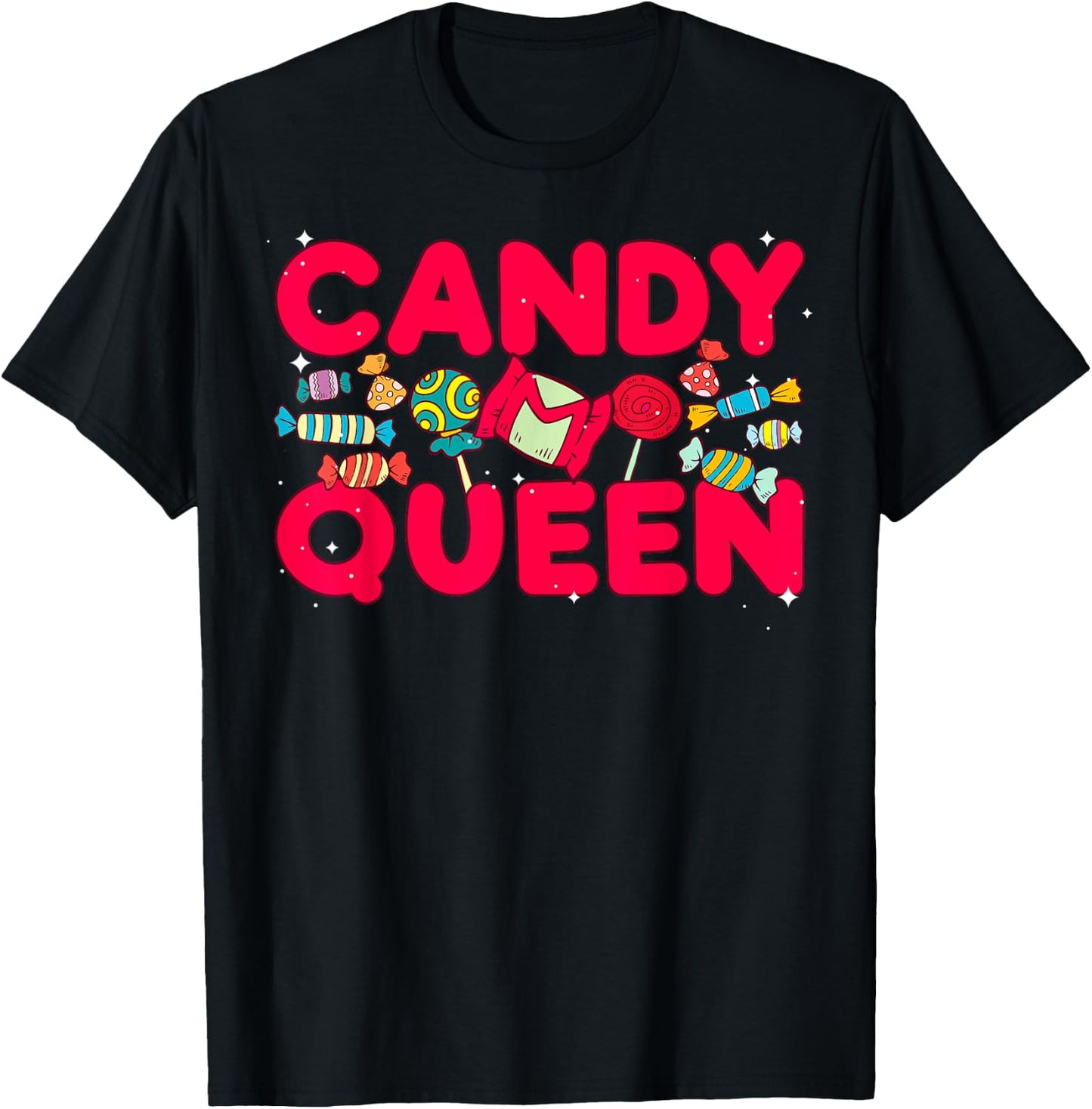 Cool Candy Queen Girls Lollipop Candy Bar Candies T-Shirt - T-Shirt | Black