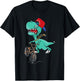 Funny T-Rex Dino Cyclist | BMX MTB Biking | Bike Cycling T-Shirt - T-Shirt | Black