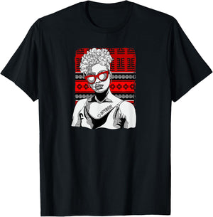 Woman with Afrobeat Tattoo T-Shirt - T-Shirt | Black
