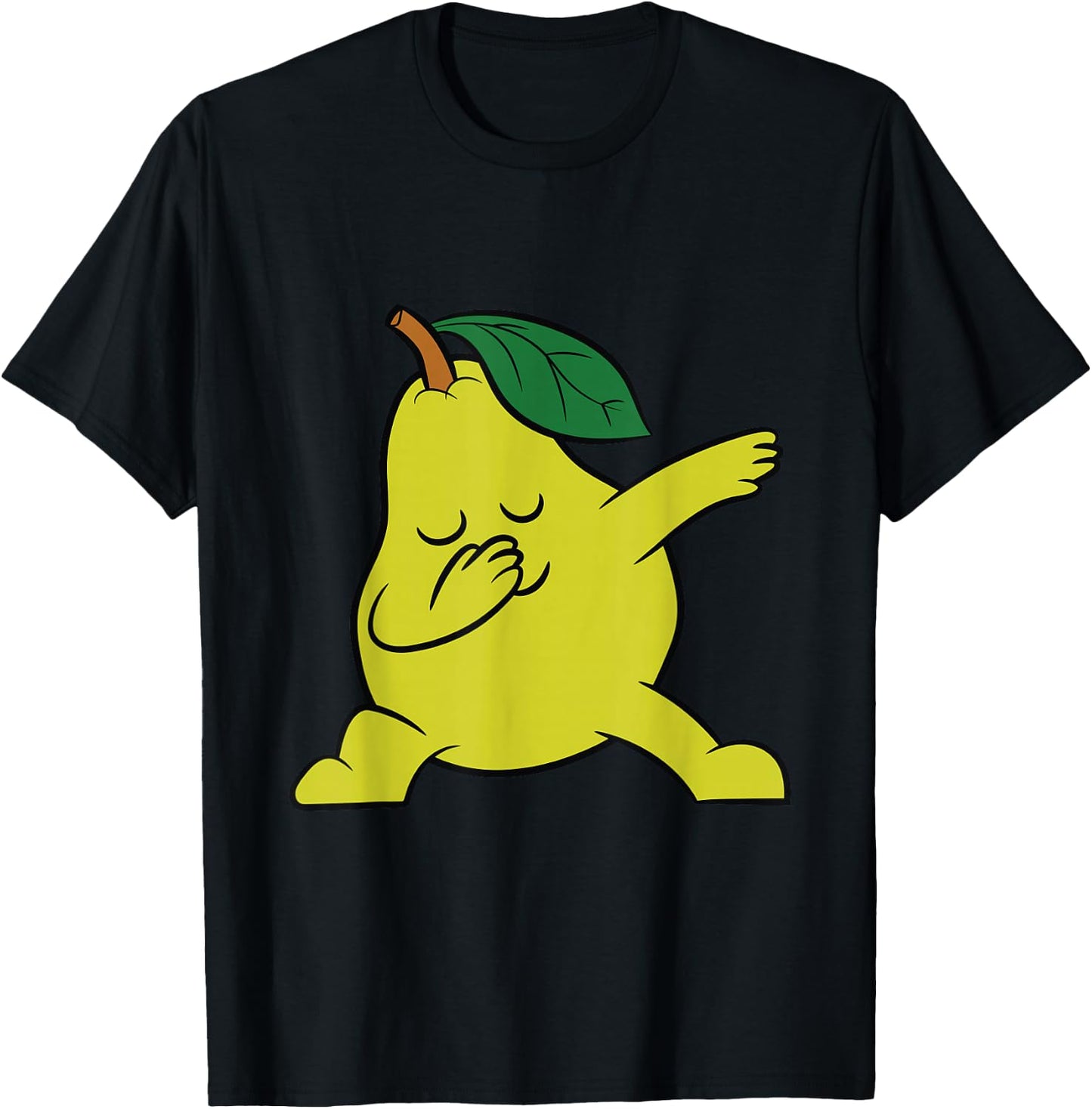 Pear Fruit Summer Cute Dabbing Pear T-Shirt - T-Shirt | Black