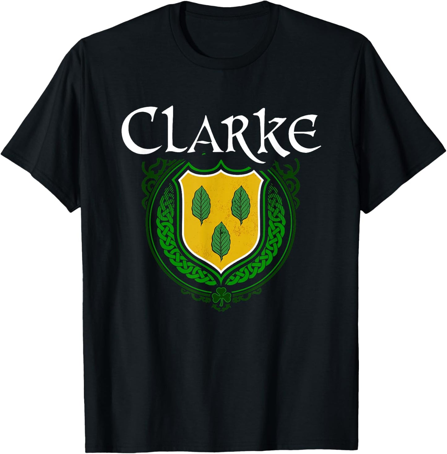Clarke Surname Irish Clan Tartan Badge Ireland T-Shirt - T-Shirt | Black