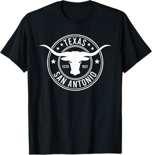 San Antonio Texas Black Heart , -Adults, Small, Short Sleeve T-Shirt - T-Shirt | Black