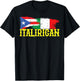 Italian Puerto Rican ItaliRican Italy Flag Puerto Rico Flag T-Shirt - T-Shirt | Black