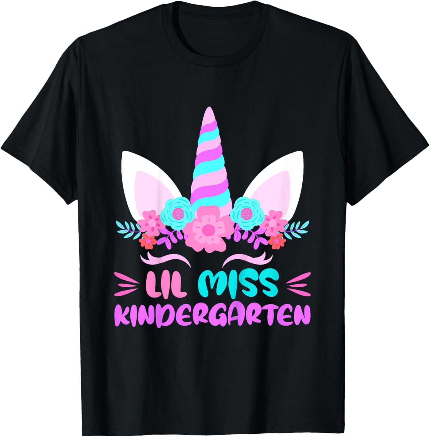 Lil Miss Kindergarten Girls First Day Of Kindergarten T-Shirt - T-Shirt | Black