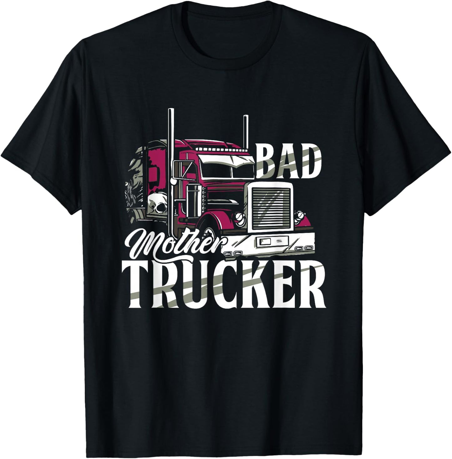 Truck Trucker Highway 18 Wheeler Delivery T-Shirt - T-Shirt | Black