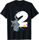 Elephant 2nd birthday 2 years old T-Shirt - T-Shirt | Black