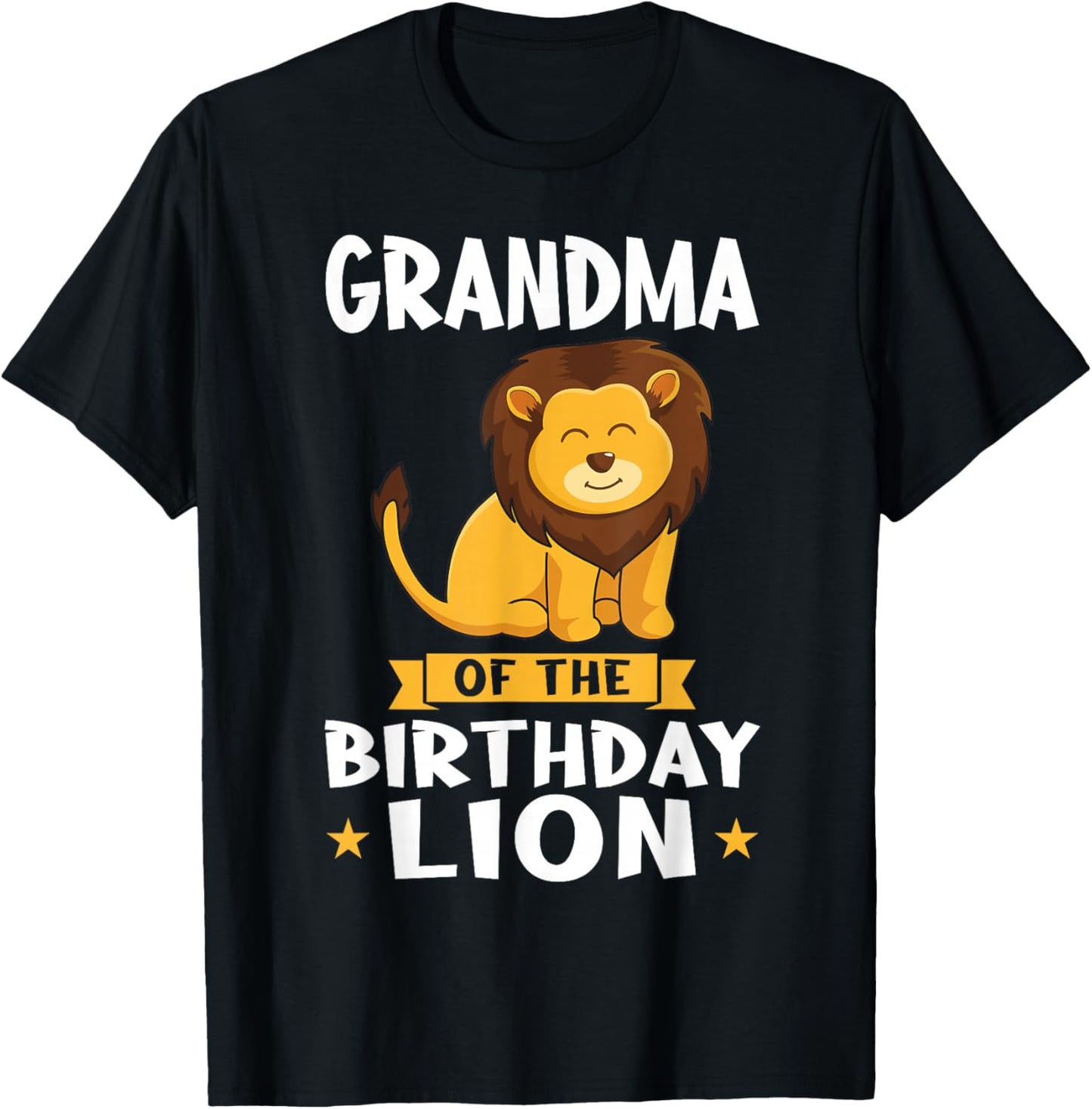 Grandma of the Birthday Lion Birthday T-Shirt - T-Shirt | Black