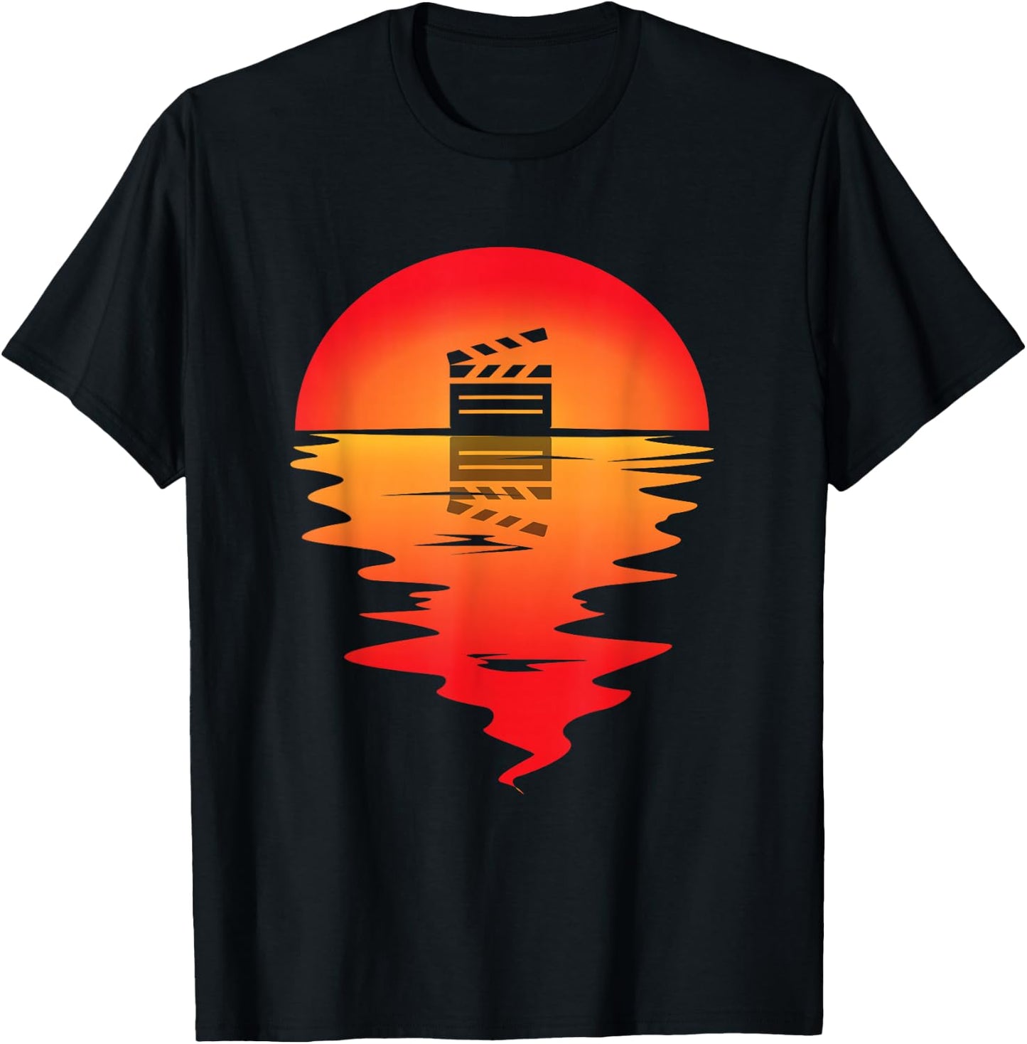 Filmmaker Sunset Clapboard Filmmaking Cinematographer T-Shirt - T-Shirt | Black