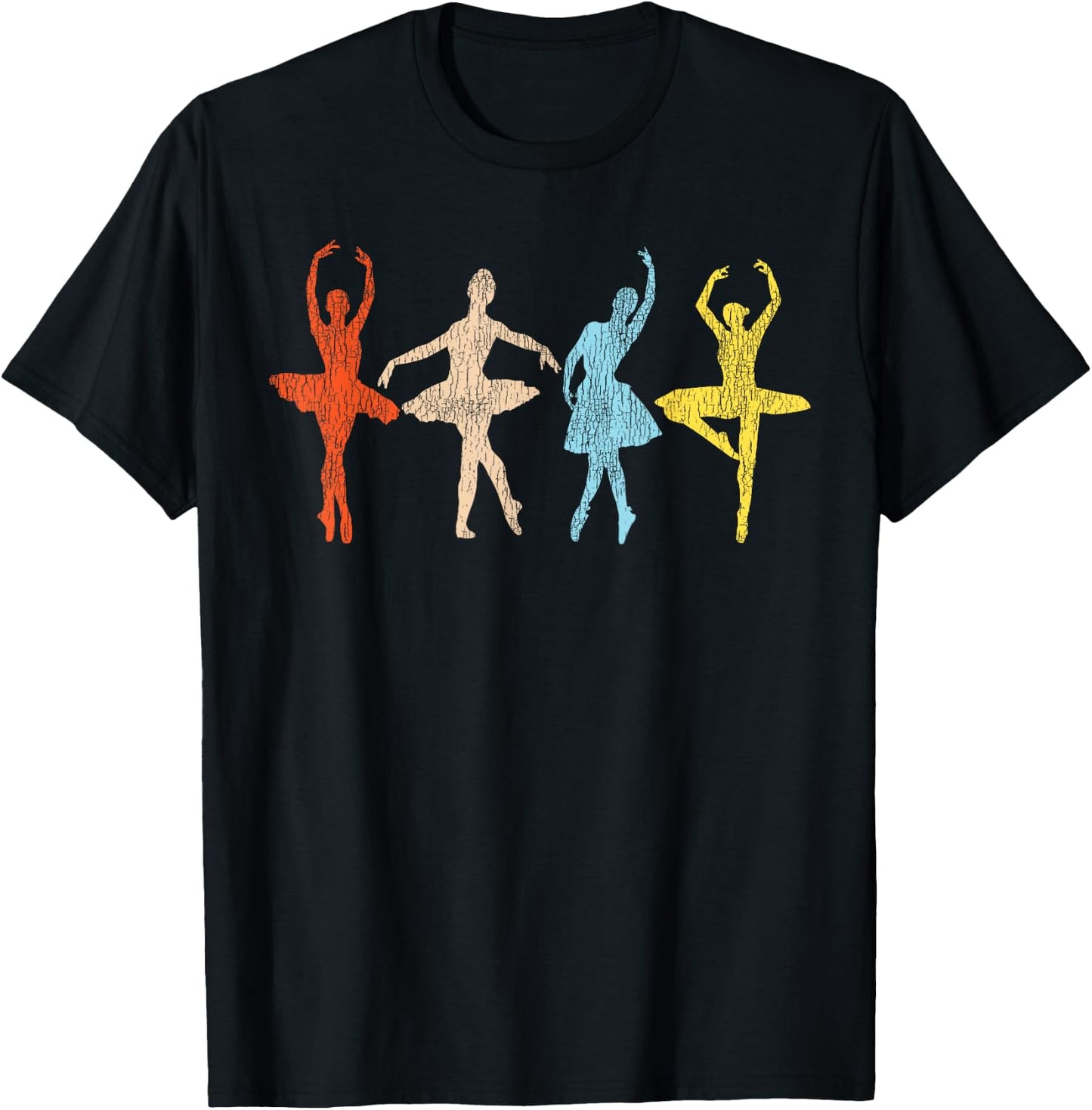 Ballet Dancer Dance Girl Ballerina Retro Vintage T-Shirt - T-Shirt | Black