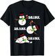 Funny Snowman Drink Drank Drunk Funny Christmas Party T-Shirt - T-Shirt | Black