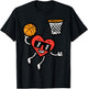 Valentines Day Basketball Cute Sports Men Boys Kids Toddlers T-Shirt - T-Shirt | Black