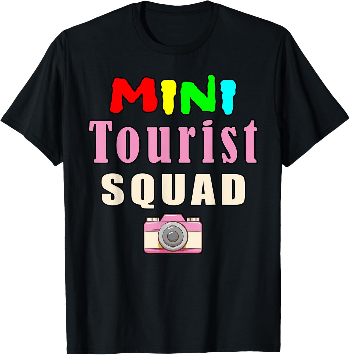 Mini Tourist Squad Camera Girl Souvenir Vacation Travel T-Shirt - T-Shirt | Black
