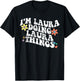Retro Groovy Im LAURA Doing LAURA Things Funny Mother's Day T-Shirt - T-Shirt | Black
