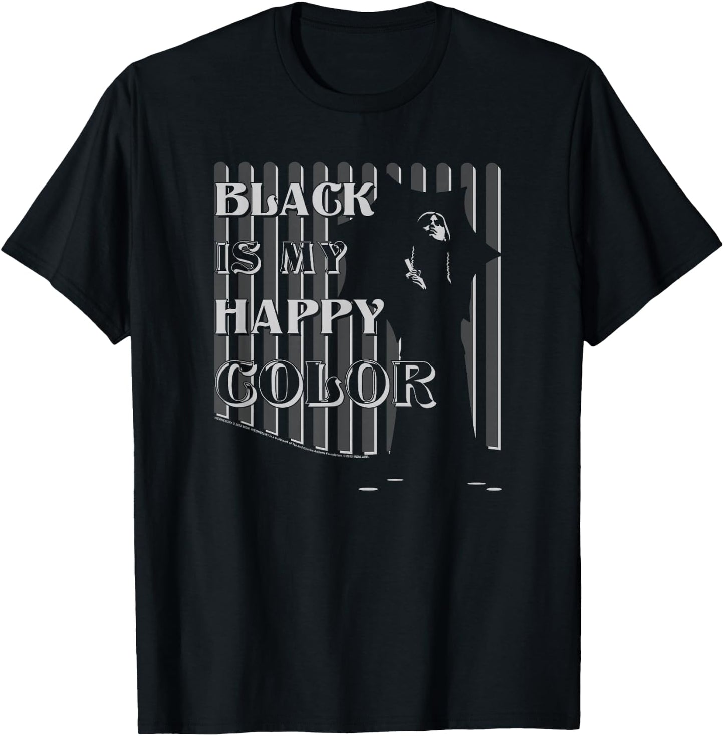 Wednesday Black Is My Happy Color Silhouette Poster T-Shirt - T-Shirt | Black