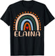 Elaina Name Personalized Funny Women Rainbow Elaina T-Shirt - T-Shirt | Black