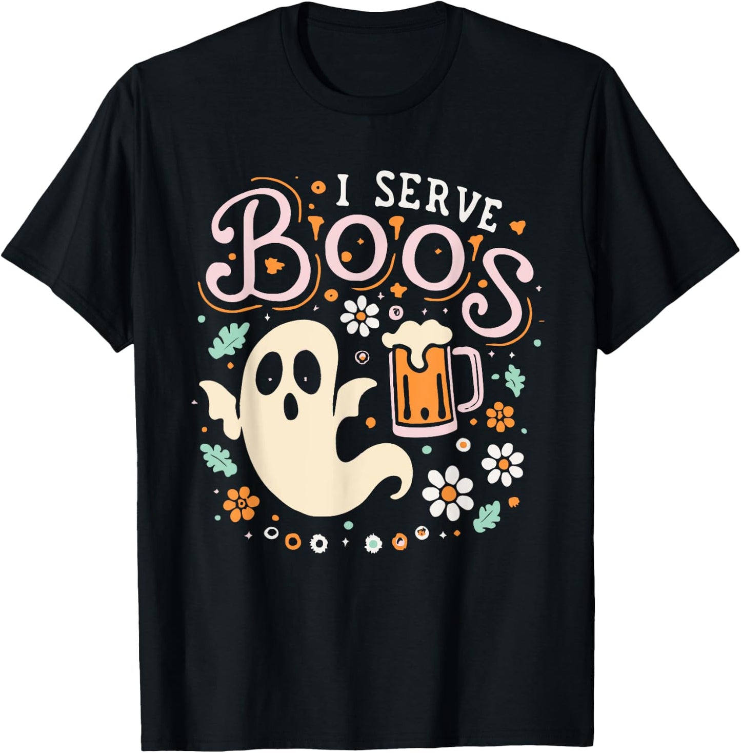I Serve Boos, Funny Halloween Gag T-Shirt - T-Shirt | Black