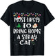 Most Likely To Bring Home Stray Cat Animal Christmas Family Men Women Kids T-Shirt - T-Shirt | Black