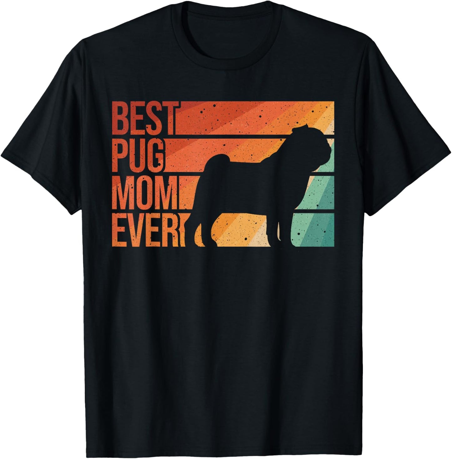 Cute Pug Art For Mom Women Breed Pet Dog Puppy Pug Lovers T-Shirt - T-Shirt | Black